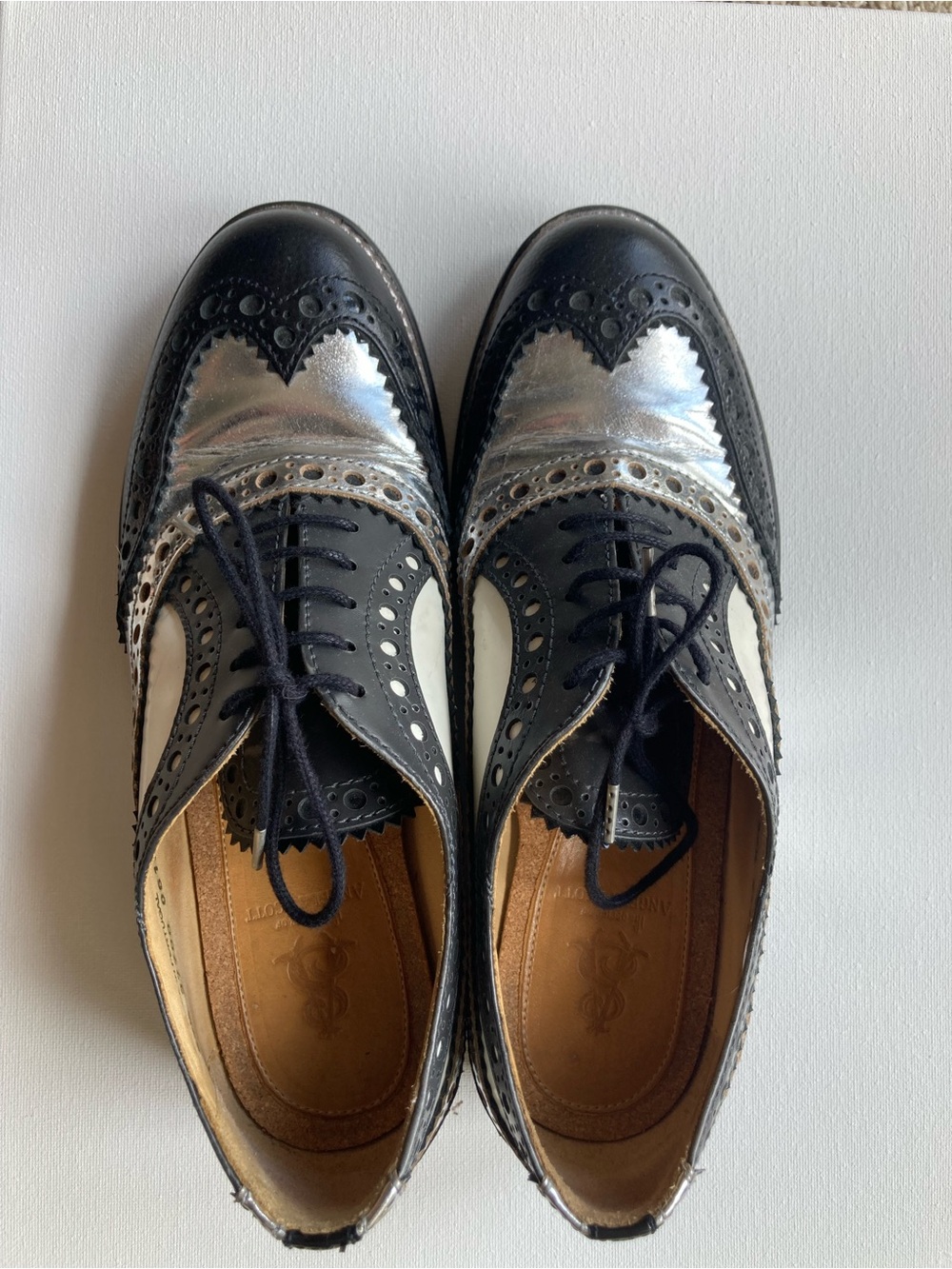 Office of Angela Scott Black, Silver & White Wingtip Brogues - Picture 6 of 6